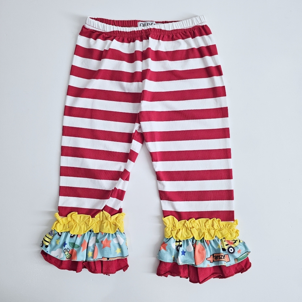 Striped Red and Yellow Ruffle Outfit - Picture 3 of 5